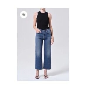 AGOLDE Harper Crop Stretch Medium Wash Denim Jean Size 25